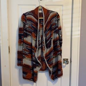 Lucky Brand Aztec Print Open Cardigan, small NWOT